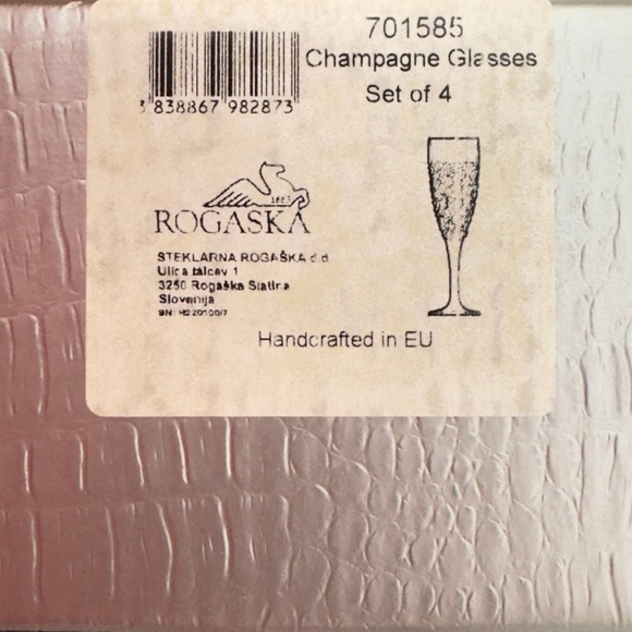 Set of 4 Rogaska "Ice Cold" Crystal Champagne Flutes from Neiman Marcus - Picture 3 of 6